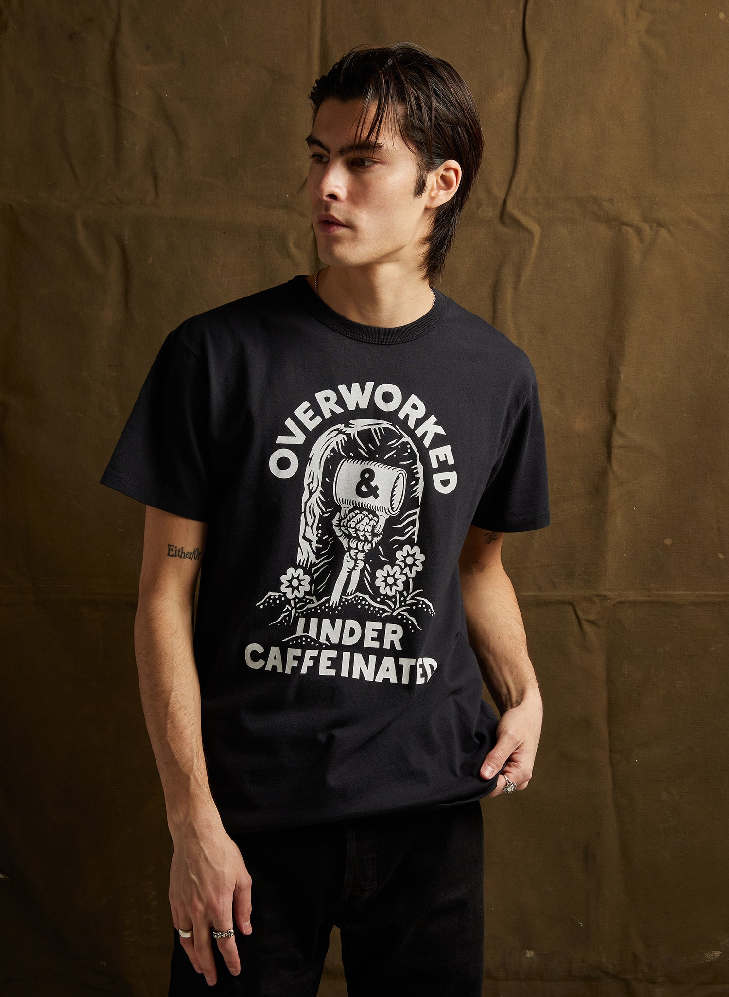 Overworked Under Caffeinated Tee